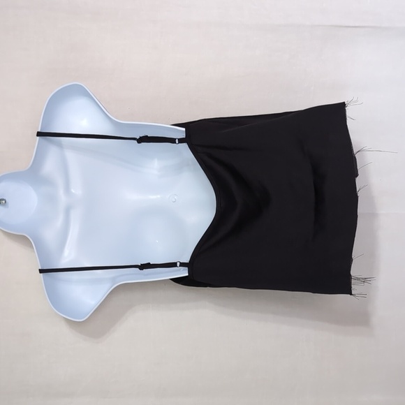 A New Day Black Cropped Cami Raw Hem Size Medium NWT - Picture 4 of 6
